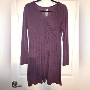SO Deep Purple Long Sleeve Dress